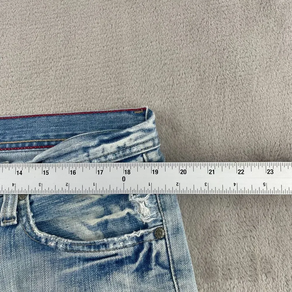 VTG BKE 67Jeans Buckle 36x33 Light Blue Wash Denim‎ Distressed Wide Leg Tyler